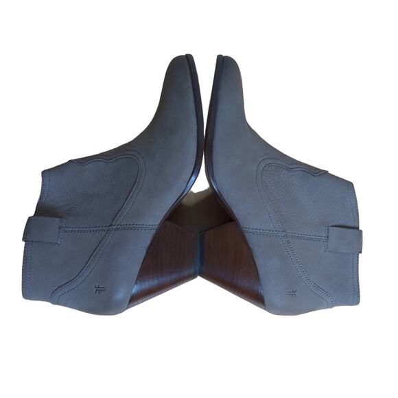 Frye Reina Leather Bootie Boots Pointed Stacked Heel 8.5M New - Picture 6 of 16